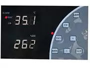 LED Display LED Display, Temperature and humidity, with fan, UV lamp, fluorescent lamp, heating lamp control buttons. Footmaster Caster,