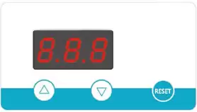 1. LED display cumulative number. 2. Can be increased or decreased manually. 3. Reset button for zero and re-count.