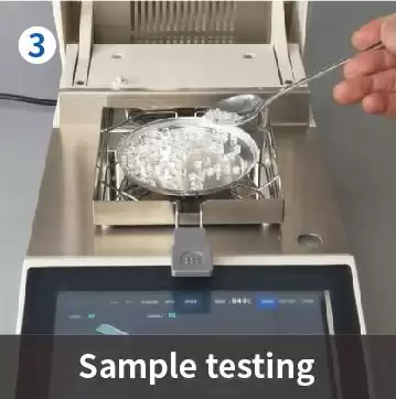 3.Sample testing Moisture Analyzer T7+ 110g 3.Sample testing Moisture Analyzer T7+ 110g