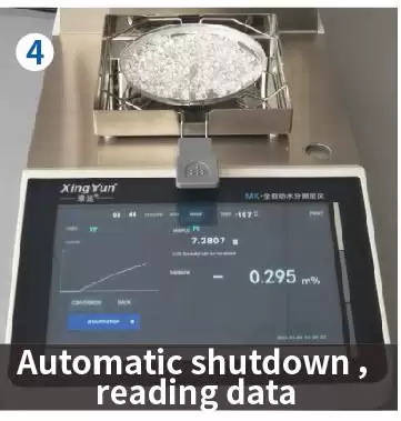 4.Automatic Shutdown 4.Automatic Shutdown, reading data Moisture Analyzer T7+ 110g